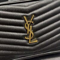 Saint Laurent YSL Women Mini Lou Quilted Leather Black Gold Zip Closure (10)