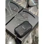 Saint Laurent YSL Women Mini Lou Quilted Leather Black Silver Zip Closure - Image 6