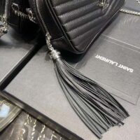 Saint Laurent YSL Women Mini Lou Quilted Leather Black Silver Zip Closure (11)