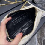 Saint Laurent YSL Women Mini Lou Quilted Leather White Gold Zip Closure – Image 12