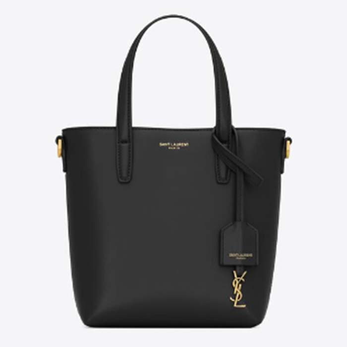 Saint Laurent YSL Women Mini Toy Shopping Box Leather Black Lambskin Metal