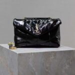 Saint Laurent YSL Women Puffer Small Nappa Leather Black Gold Lambskin - Imagen 3