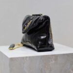 Saint Laurent YSL Women Puffer Small Nappa Leather Black Gold Lambskin - Imagen 7