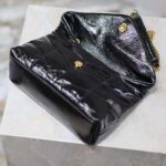 Saint Laurent YSL Women Puffer Small Nappa Leather Black Gold Lambskin - Imagen 8