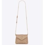 Saint Laurent YSL - Reloj Toy Loulou para mujer, piel de becerro beige, acolchado, latón