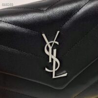 Saint Laurent YSL Women Toy Loulou Quilted Leather Black Calfskin Leather Silver (6)