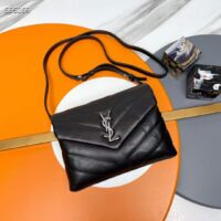 Saint Laurent YSL Women Toy Loulou Quilted Leather Black Calfskin Leather Silver (6)