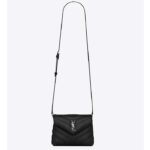 Saint Laurent YSL Women Toy Loulou Quilted Leather Black Calfskin Leather Silver