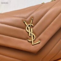 Saint Laurent YSL Women Toy Loulou Quilted Leather Brown Calfskin Leather Brass (7)