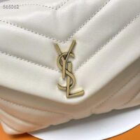 Saint Laurent YSL Women Toy Loulou Quilted Leather White Calfskin Leather Brass (7)