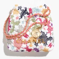 Chanel Women CC 22 Mini Handbag Lace Patchwork Gold-Tone Metal Multicolor (14)