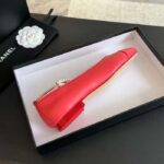 Chanel Women CC Ballet Flats Lambskin Metal Imitation Pearls Dark Pink – Image 4