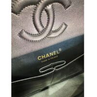 Chanel Women CC Classic 11.12 Handbag Printed Fabric Gold-Tone Metal Black Multicolor (9)