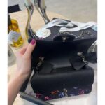 Chanel Women CC Classic 11.12 Handbag Printed Fabric Gold-Tone Metal Black Multicolor – Image 14