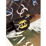 Chanel Women CC Classic 11.12 Handbag Printed Fabric Gold-Tone Metal Black Multicolor – Image 13