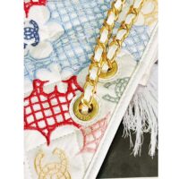 Chanel Women CC Mini Flap Handbag Lace Patchwork Gold-Tone Metal Multicolor