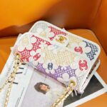 Chanel Women CC Mini Flap Handbag Lace Patchwork Gold-Tone Metal Multicolor – Image 6