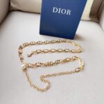 Dior CD Women 30 Montaigne Jolie Chain Belt Gold White Resin Pearls 10 MM - Image 6