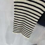 Dior CD Women Dioriviera Short-Sleeved Sweater White Navy Blue Cotton Ribbed Knit - Image 5