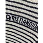 Dior CD Women Dioriviera Short-Sleeved Sweater White Navy Blue Cotton Ribbed Knit - Image 7