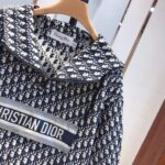 Dior CD Men Hooded Anorak Blue Ecru Technical Taffeta Jacquard Dior Oblique – Bild 5