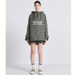 Dior CD Women Hooded Anorak Blue Ecru Technical Taffeta Jacquard Dior Oblique - immagine 9