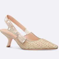 Dior CD Women J’Adior Slingback Pump Natural Raffia Flat Bow (2)