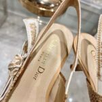 Dior CD Women J'Adior Slingback Pump Natural Raffia Flat Bow - Image 10