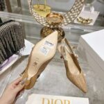 Dior CD Women J'Adior Slingback Pump Natural Raffia Flat Bow - Image 8