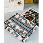 Dior CD Women Large Dior Book Tote White Blue Toile De Jouy Mexico Embroidery – Image 5