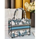 Dior CD Women Large Dior Book Tote White Blue Toile De Jouy Mexico Embroidery – Image 7