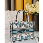 Dior CD Women Large Dior Book Tote White Blue Toile De Jouy Mexico Embroidery – Image 6
