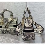 Dior CD Women Medium Lady D-Lite Bag Latte Black Toile De Jouy Zodiac Embroidery - Imagen 5