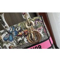 Dior CD Women Medium Lady D-Lite Bag White Multicolor Mexico Millefiori Embroidery (3)