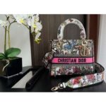 Dior CD Women Medium Lady D-Lite Bag White Multicolor Mexico Millefiori Embroidery - Imagen 4