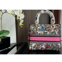 Dior CD Women Medium Lady D-Lite Bag White Multicolor Mexico Millefiori Embroidery (3)