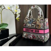 Dior CD Women Medium Lady D-Lite Bag White Multicolor Mexico Millefiori Embroidery (3)