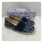 Dior Unisex CD Dior Granville Espadrille Blue Stonewashed Cotton Denim Embroidered Oblique - Image 2