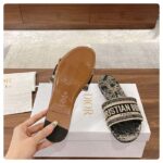 Dior Unisex CD Dway Slide Black Toile De Jouy Mexico Embroidered Cotton - Image 9