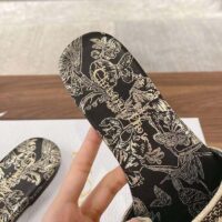 Dior Unisex CD Dway Slide Black Toile De Jouy Mexico Embroidered Cotton (9)
