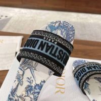 Dior Unisex CD Dway Slide Blue Multicolor Embroidered Cotton Toile De Jouy Mexico (1)
