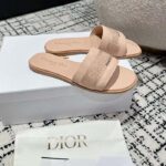 Dior Unisex CD Dway Slide Nude Calfskin Embroidered Cotton - immagine 2