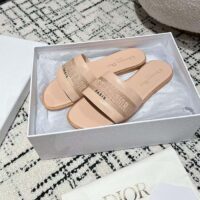 Dior Unisex CD Dway Slide Nude Calfskin Embroidered Cotton (9)