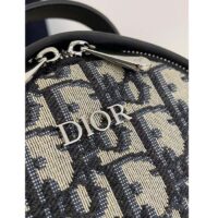 Dior Unisex CD Kids’ Mini Rider Backpack Beige Black Dior Oblique Jacquard (4)