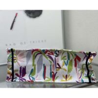 Dior Unisex Large Dior Book Tote White Multicolor Toile De Jouy Fantastica Embroidery (6)