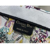 Dior Unisex Large Dior Book Tote White Multicolor Toile De Jouy Fantastica Embroidery (6)
