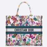 Dior Unisex Large Dior Book Tote White Multicolor Toile De Jouy Fantastica Embroidery