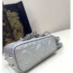 Dior Women CD Dior Or Lady Dior Micro Bag Metallic Crinkled Cannage Calfskin - Image 4