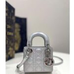Dior Women CD Dior Or Lady Dior Micro Bag Metallic Crinkled Cannage Calfskin - Image 2