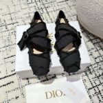 Dior Women CD Dior Songe Ballet Flat Black Fringed Grosgrain - immagine 3